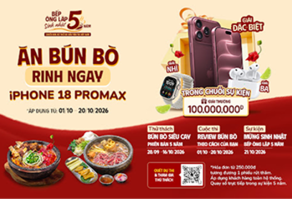 ĂN BÚN BÒ, RINH IPHONE 18 PRO MAX