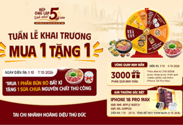 TUẦN LỄ KHAI TRƯƠNG: MUA 1 TẶNG 1
