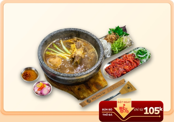 Bún Bò Thố Đá Topping Ngập Tràn